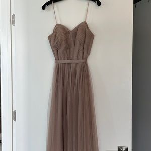 Adrianna Papell long soft pink strapless dress